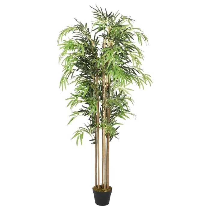 vidaXL Árbol de bambú artificial con 1650 hojas verde 180 cm (2)