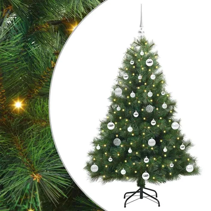 vidaXL Árbol de Navidad artificial con 150 LED Verde 150 cm PE y PVC (12)