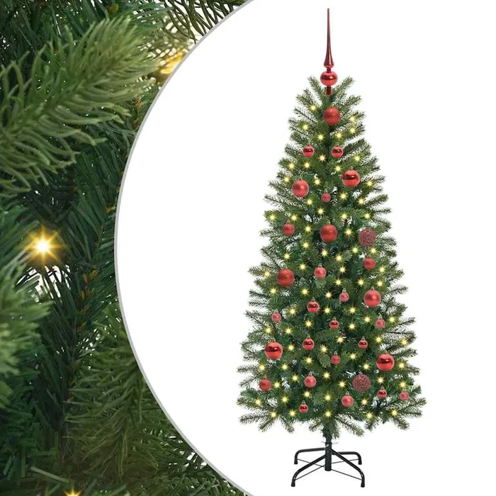 vidaXL Árbol de Navidad artificial con 150 LED Verde 150 cm PE y PVC (47)