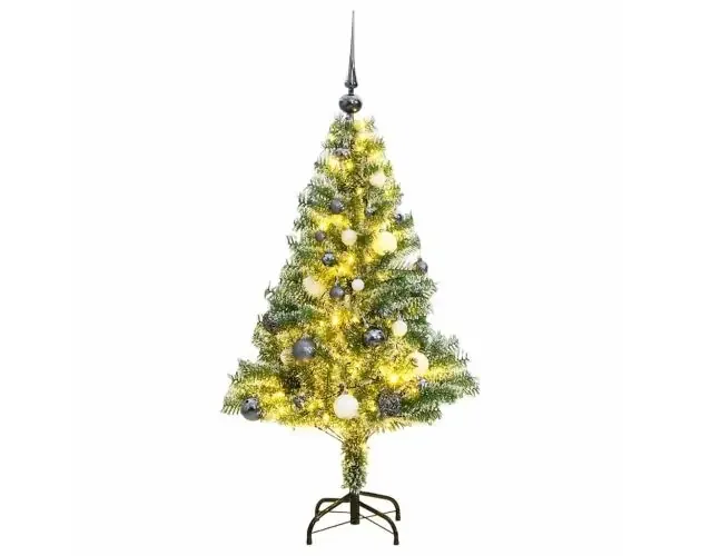 vidaXL árbol de navidad artificial con 150 LEDs bolas y nieve 120 cm | Brico Depôt Moderno