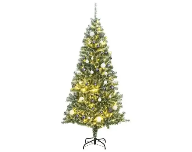vidaXL árbol de navidad artificial con 300 LED bolas y nieve 240 cm | Brico Depôt Saldi