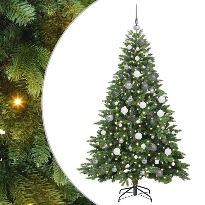 vidaXL Árbol de Navidad artificial con 300 LED Verde 180 cm PE y PVC (30)