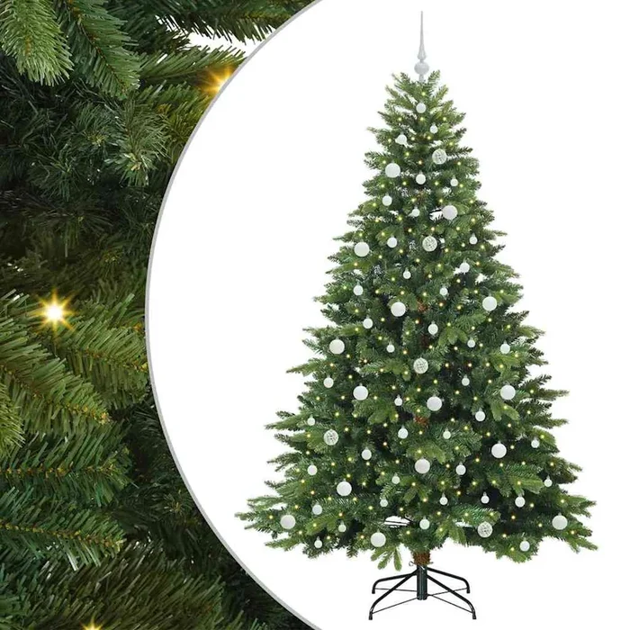 vidaXL Árbol de Navidad artificial con 300 LED Verde 210 cm PE y PVC (35)