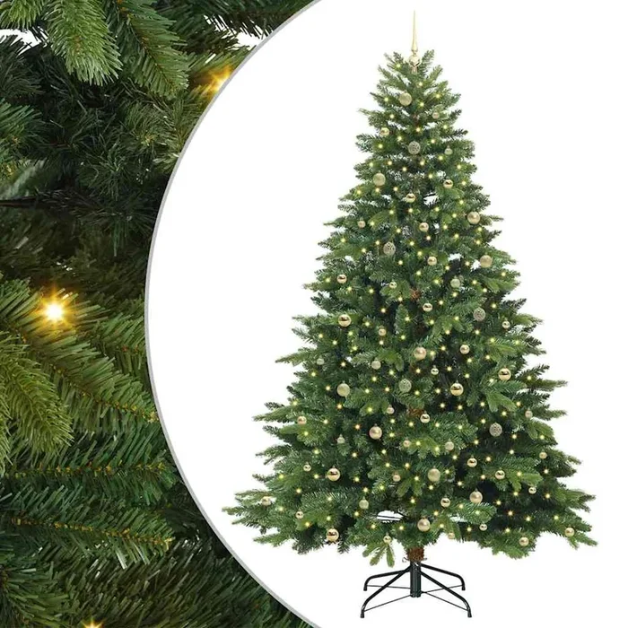 vidaXL Árbol de Navidad artificial con 300 LED Verde 240 cm PE y PVC (40)