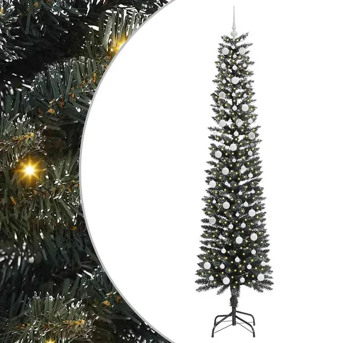 vidaXL Árbol de Navidad artificial con 300 LED Verde 58 x 58 x 240 cm (11)