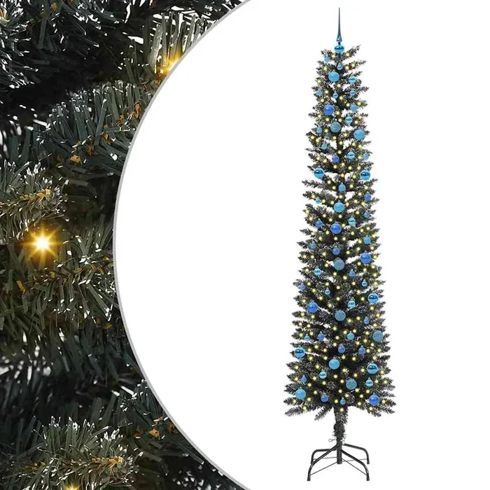 vidaXL Árbol de Navidad artificial con 300 LED Verde 58 x 58 x 240 cm (7)