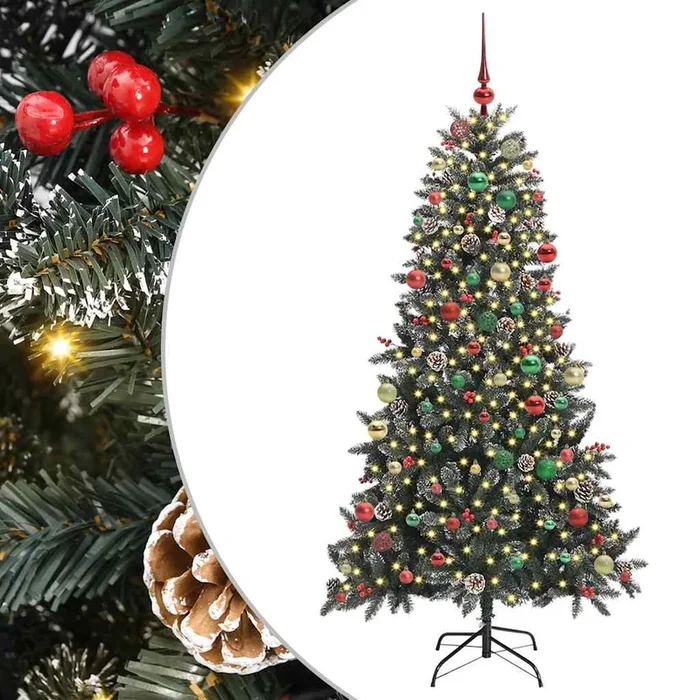 vidaXL Árbol de Navidad artificial con 300 LED Verde 99 x 99 x 180 cm (2)