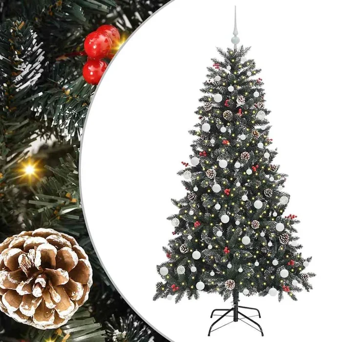 vidaXL Árbol de Navidad artificial con 300 LED Verde 99 x 99 x 180 cm (6)