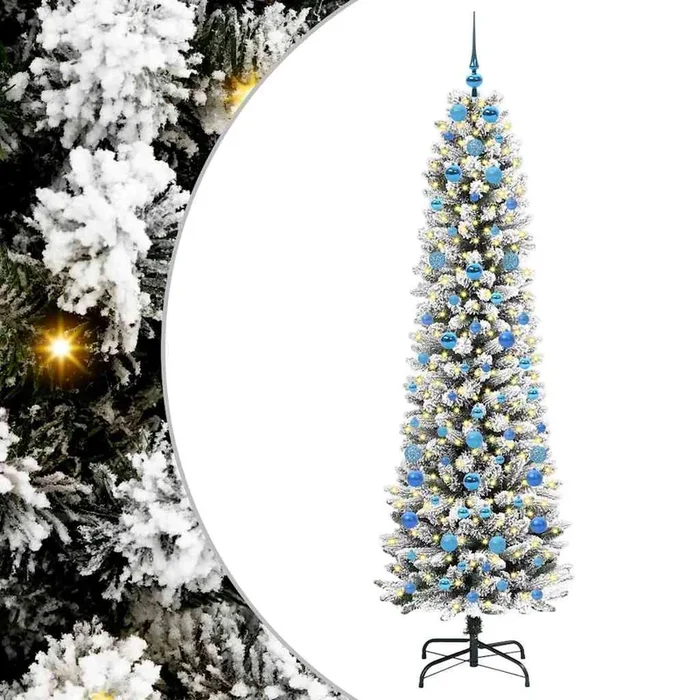 vidaXL Árbol de Navidad artificial con 300 LED verde y 210 cm (2)