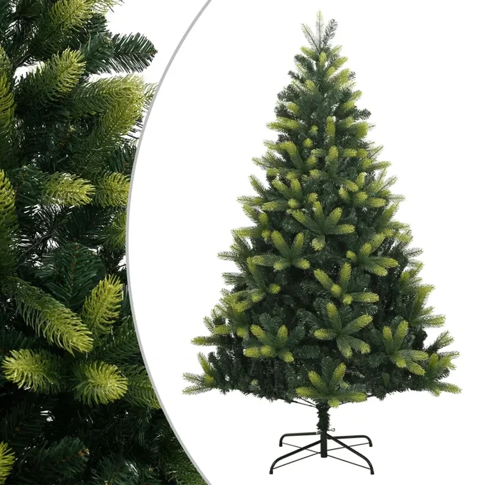 vidaXL Árbol de Navidad artificial con bisagras y soporte 240 cm (3)