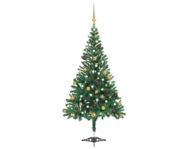 vidaXL árbol de navidad artificial con luces y bolas 910 ramas 210 cm | Brico Depôt Ultima Occasione