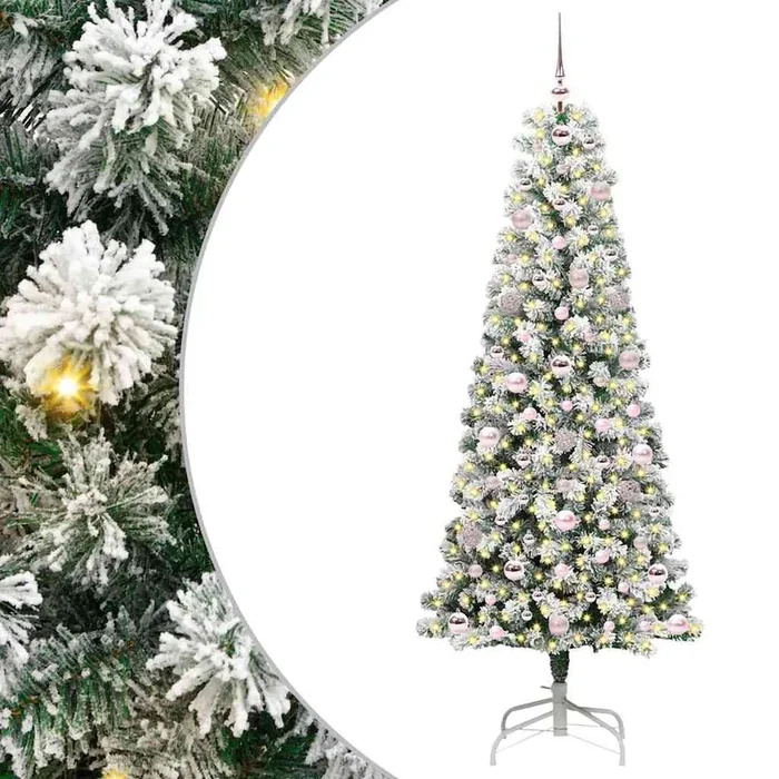 vidaXL Árbol de Navidad artificial con ramas articuladas 180 cm PVC (18)
