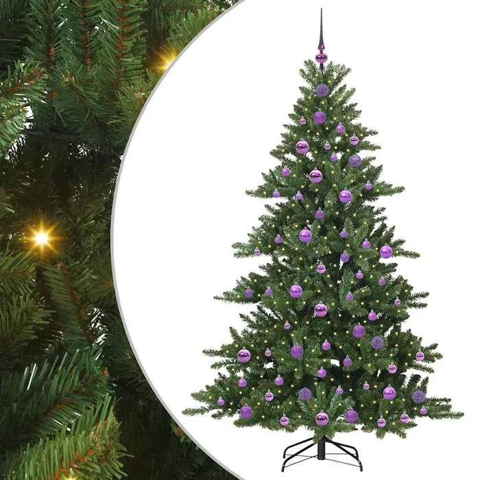vidaXL Árbol de Navidad artificial con ramas articuladas 180 cm PVC
