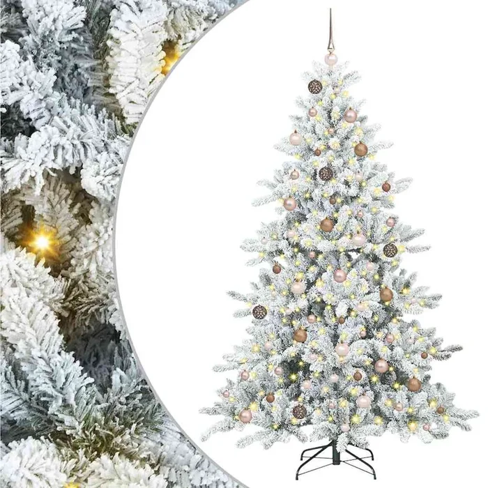 vidaXL Árbol de Navidad artificial con ramas articuladas 210 cm PVC (16)