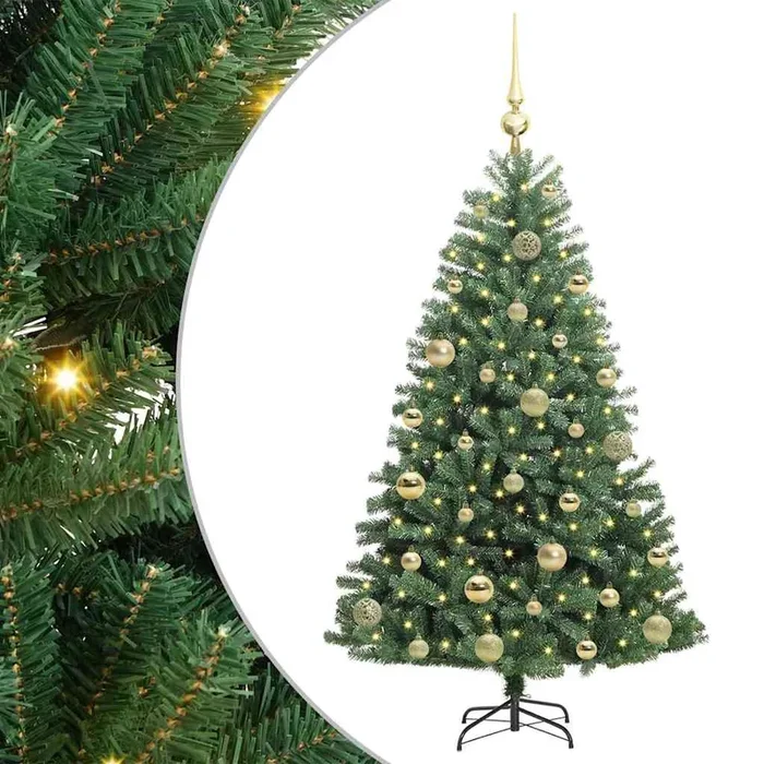 vidaXL Árbol de Navidad artificial con ramas articuladas Verde 120 cm (13)