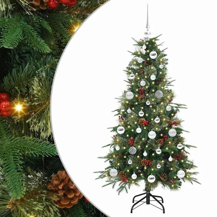 vidaXL Árbol de Navidad artificial con ramas articuladas Verde 150 cm (13)