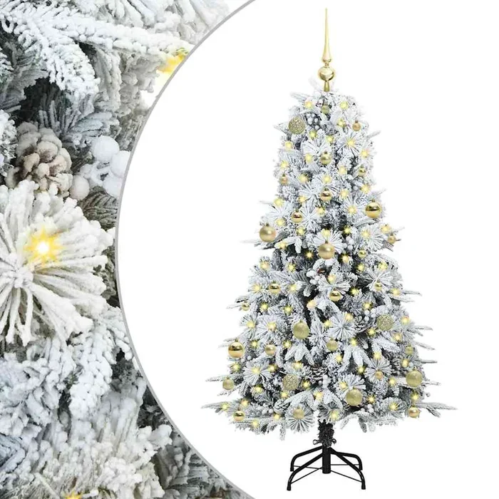 vidaXL Árbol de Navidad artificial con ramas articuladas Verde 150 cm (23)