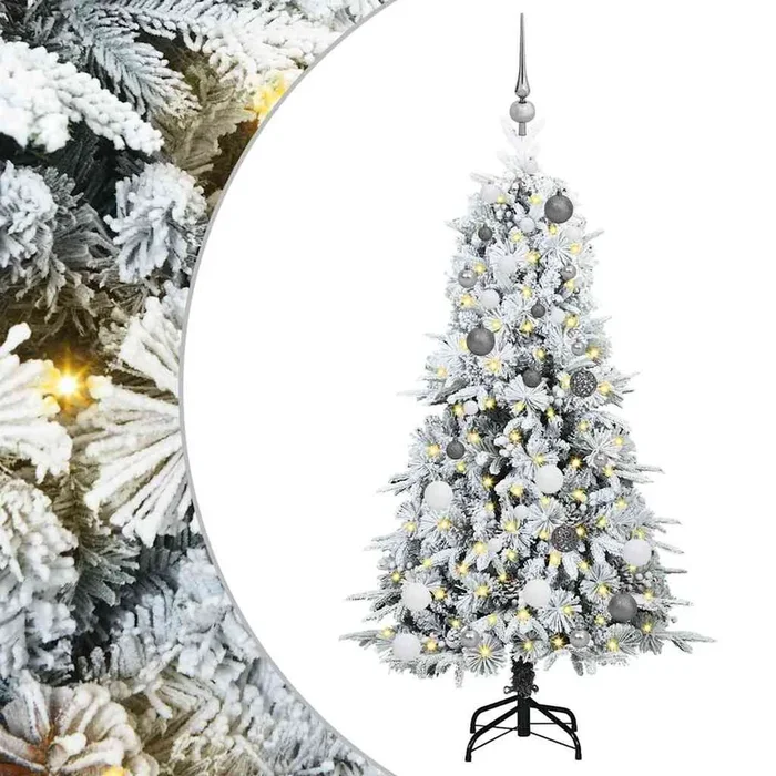 vidaXL Árbol de Navidad artificial con ramas articuladas Verde 150 cm (4)