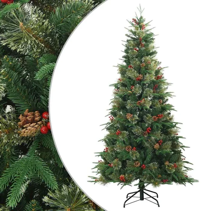 vidaXL Árbol de Navidad artificial con ramas articuladas Verde 180 cm (19)