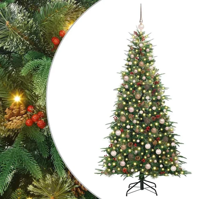 vidaXL Árbol de Navidad artificial con ramas articuladas Verde 210 cm (22)