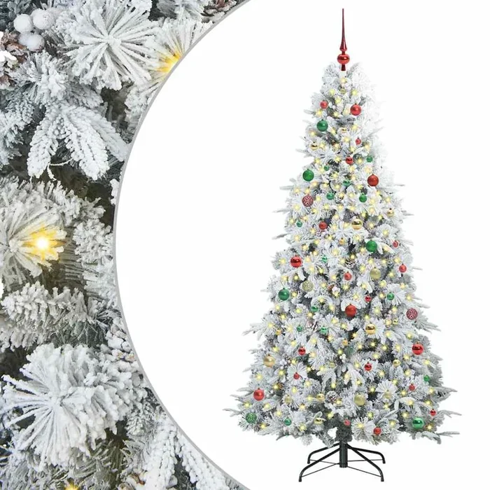 vidaXL Árbol de Navidad artificial con ramas articuladas Verde 210 cm (32)