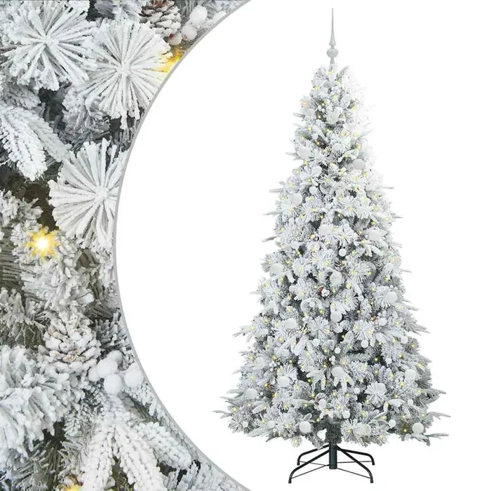 vidaXL Árbol de Navidad artificial con ramas articuladas Verde 210 cm (8)