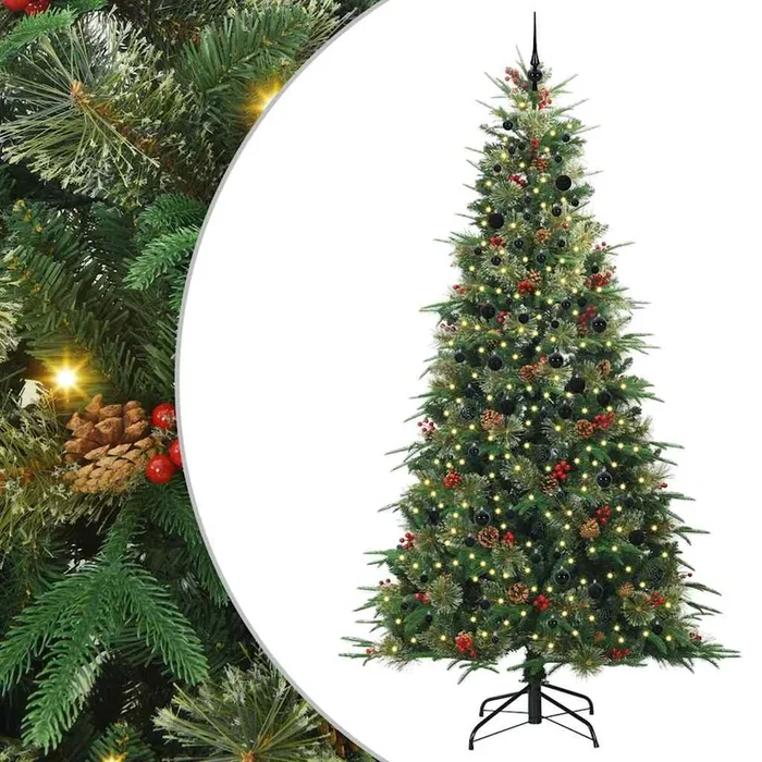 vidaXL Árbol de Navidad artificial con ramas articuladas Verde 240 cm (17)
