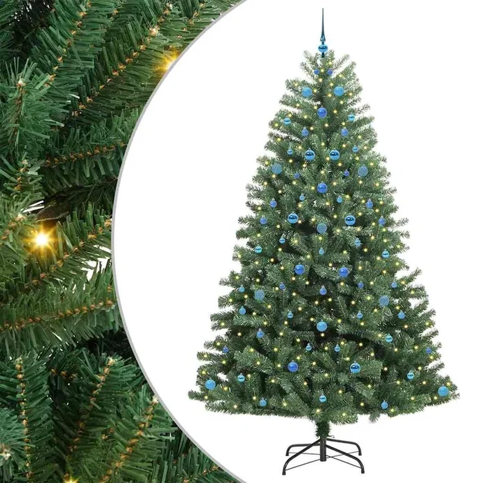 vidaXL Árbol de Navidad artificial con ramas articuladas Verde 240 cm (5)