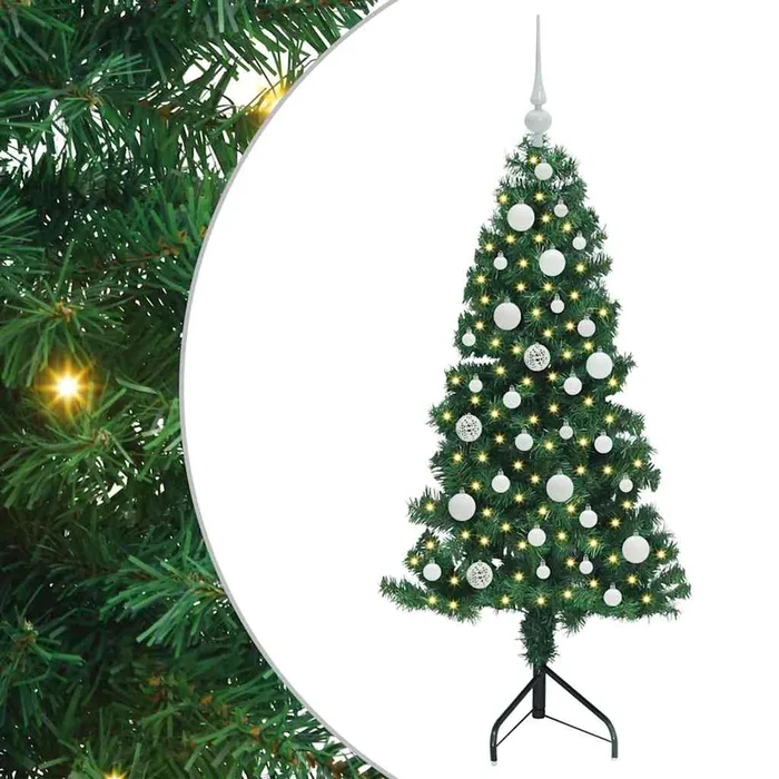 vidaXL Árbol de Navidad Artificial de Esquina Verde 120 cm PVC y Metal