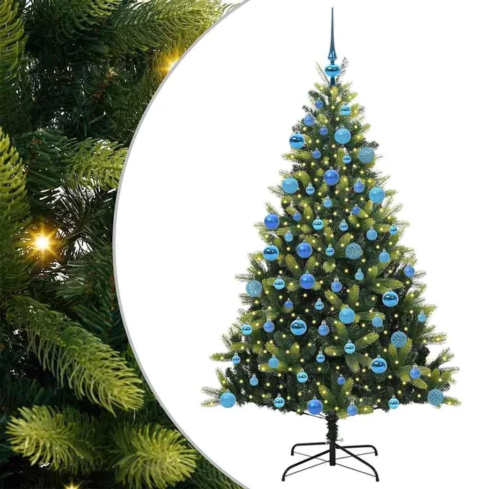 vidaXL Árbol de Navidad Artificial Plegable 300 LEDs Verde 180 cm (6)