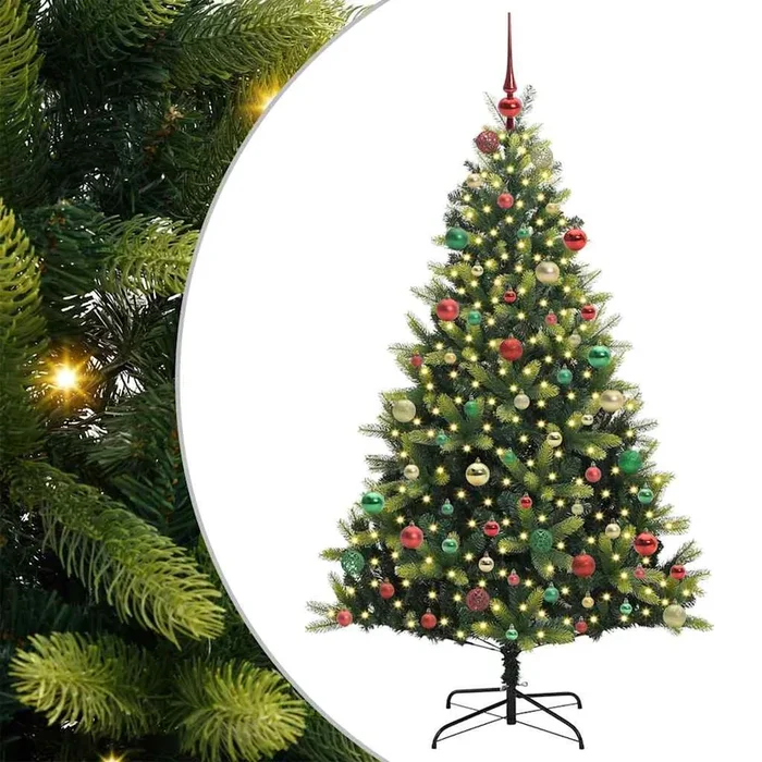 vidaXL Árbol de Navidad Artificial Plegable 300 LEDs Verde 180 cm