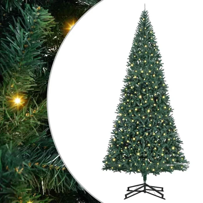 vidaXL Árbol de Navidad artificial pre-iluminado Verde 500 cm PVC