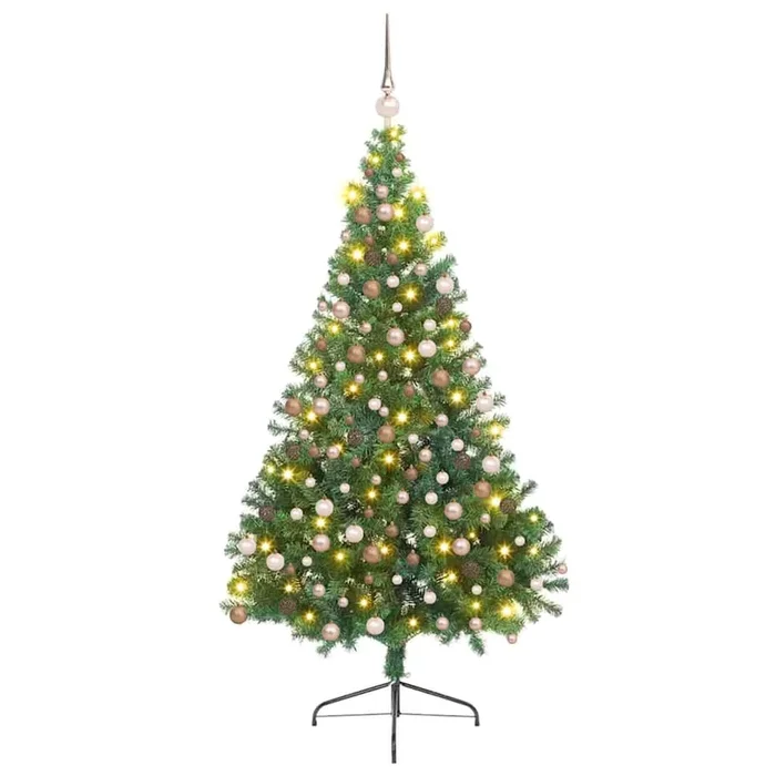 vidaXL Árbol de Navidad Artificial Preiluminado Verde 180 cm PVC (5)