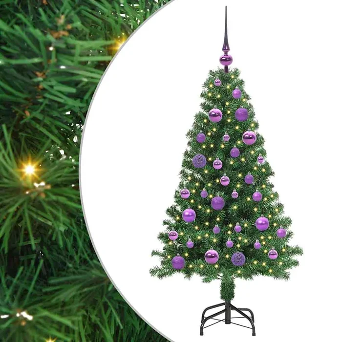 vidaXL Árbol de Navidad artificial Verde 120 cm PVC y Acero y Plástico (8)