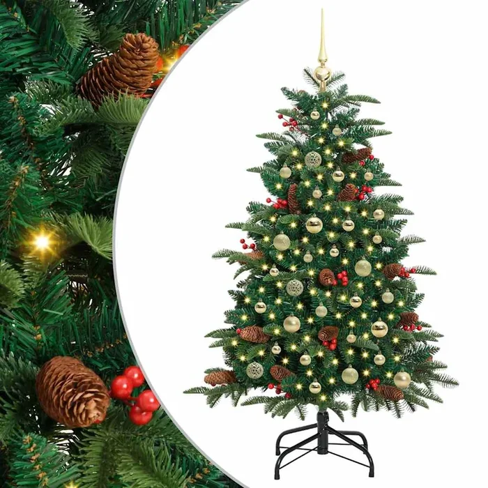 vidaXL Árbol de Navidad artificial Verde 150 cm PVC, Metal y Plástico (6)