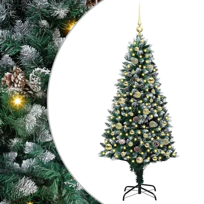 vidaXL Árbol de Navidad artificial Verde 150 cm PVC y Acero y Plástico (5)