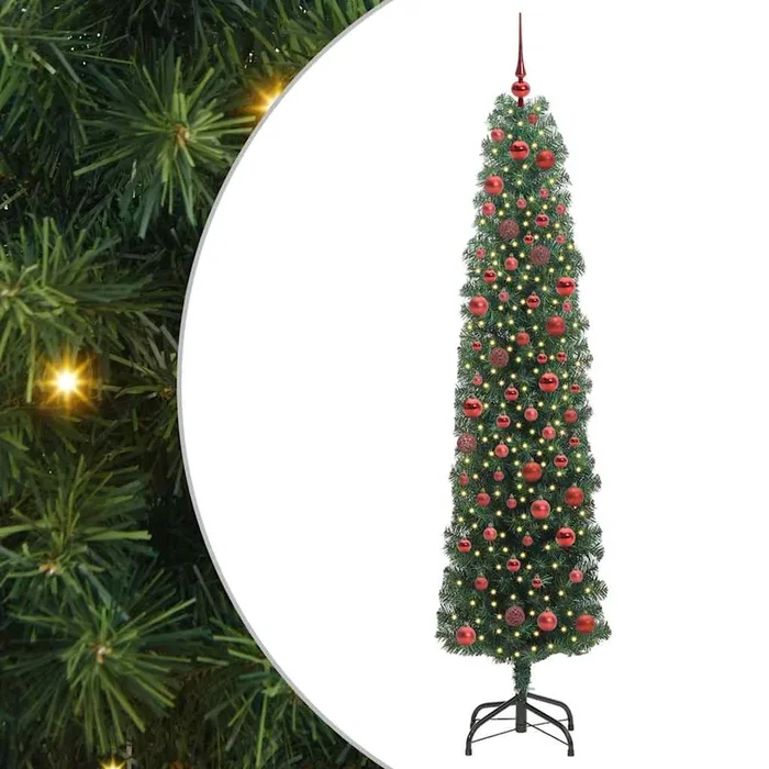 vidaXL Árbol de Navidad artificial Verde 180 cm PVC, Acero y Plástico (2)