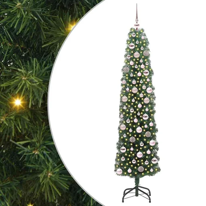 vidaXL Árbol de Navidad artificial Verde 180 cm PVC, Acero y Plástico (3)