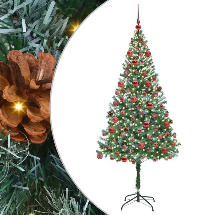vidaXL Árbol de Navidad artificial Verde 180 cm PVC y acero (11)