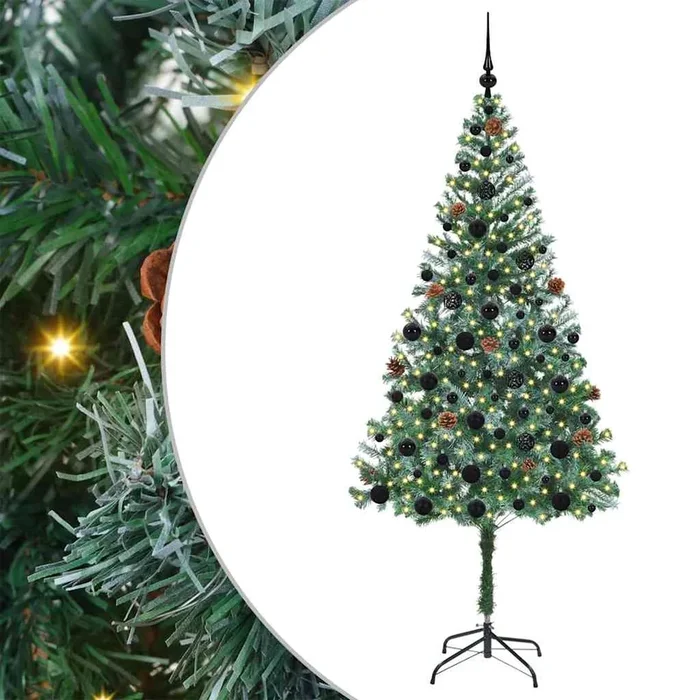 vidaXL Árbol de Navidad artificial Verde 180 cm PVC y acero (7)