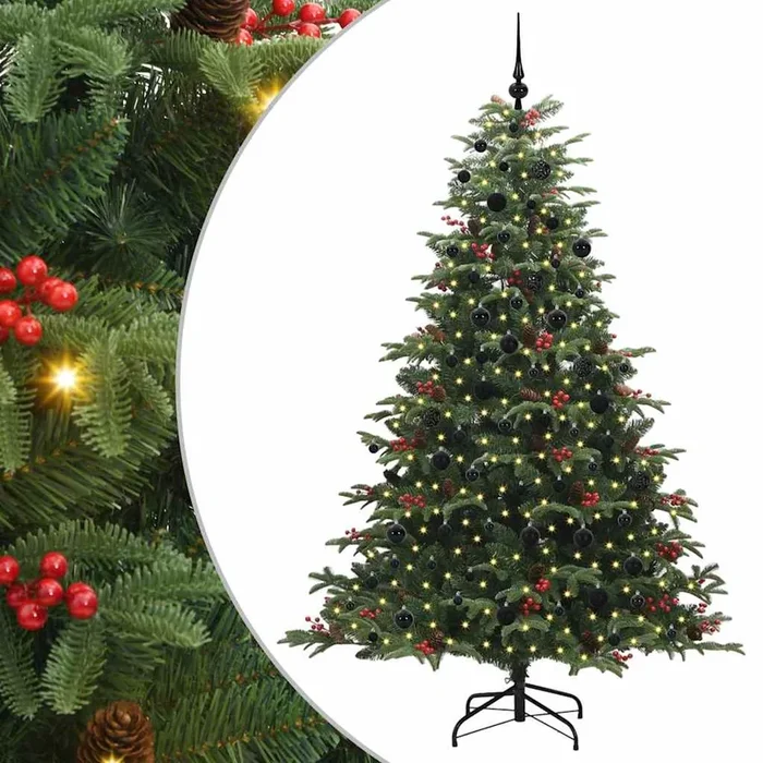 vidaXL Árbol de Navidad artificial Verde 210 cm PVC, Metal y Plástico (7)
