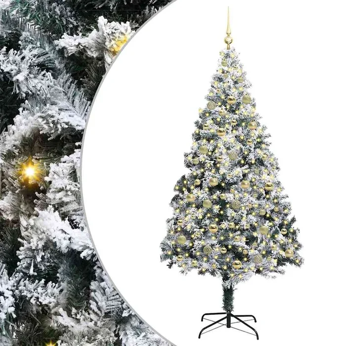 vidaXL Árbol de Navidad artificial Verde 210 cm PVC y Acero y Plástico (19)