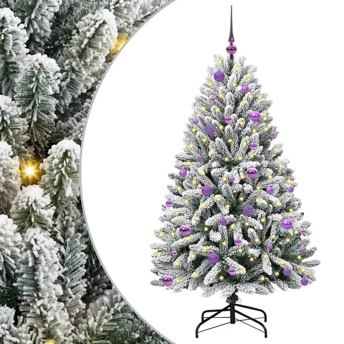 vidaXL Árbol de Navidad artificial Verde y 150 cm PVC y Metal (3)