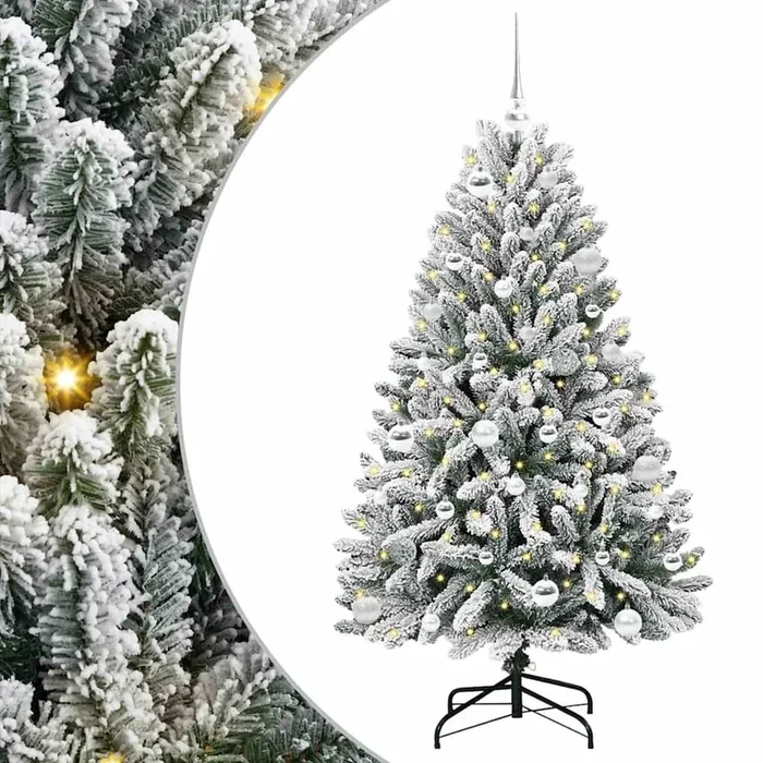 vidaXL Árbol de Navidad artificial Verde y 150 cm PVC y Metal (5)
