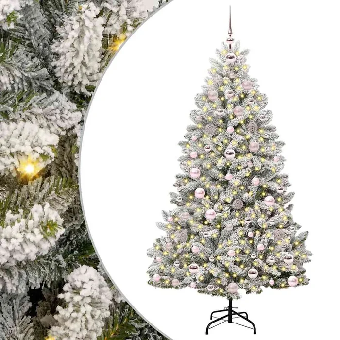 vidaXL Árbol de Navidad artificial Verde y 180 cm PVC y Metal (5)