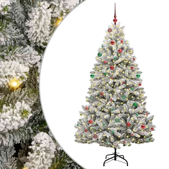 vidaXL Árbol de Navidad artificial Verde y 210 cm PVC y Metal (2)