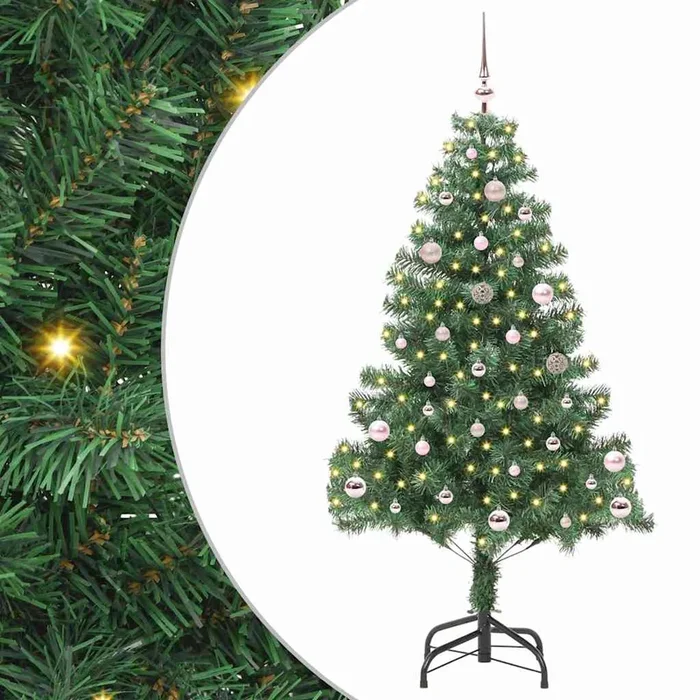 vidaXL Árbol de Navidad con 150 LED con soporte Verde 150 cm PVC (5)