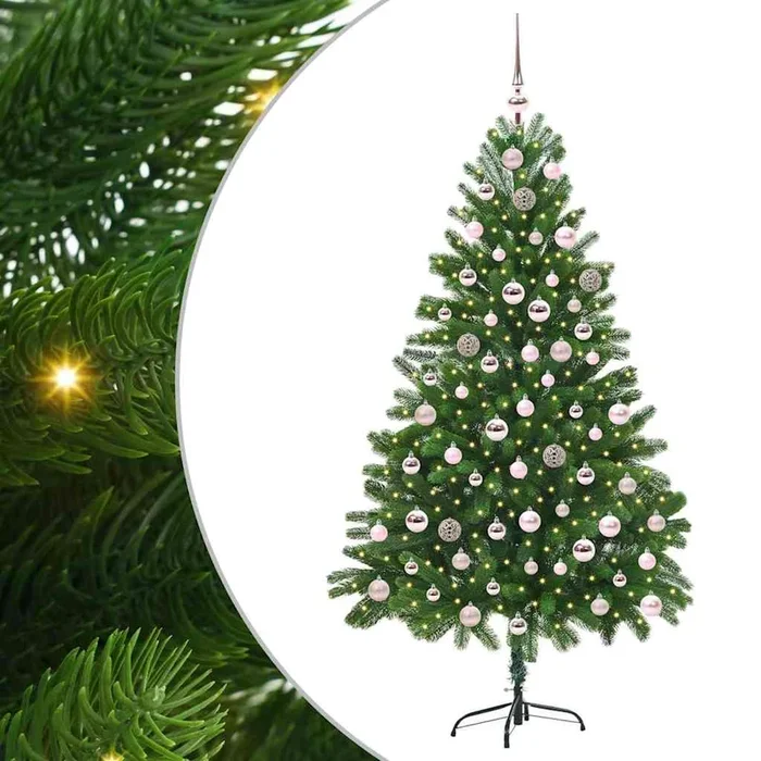 vidaXL Árbol de Navidad con 300 LED con soporte Verde 210 cm PE (6)