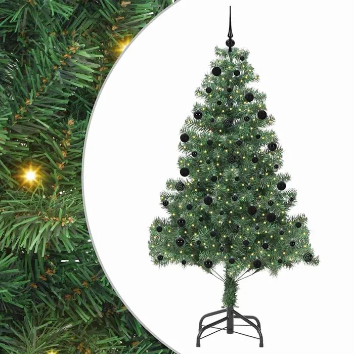 vidaXL Árbol de Navidad con 300 LED con soporte Verde 210 cm PVC