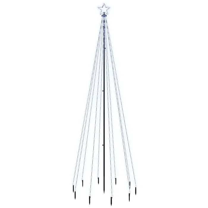 vidaXL Árbol de Navidad con pincho 310 LED blanco frío 300 cm